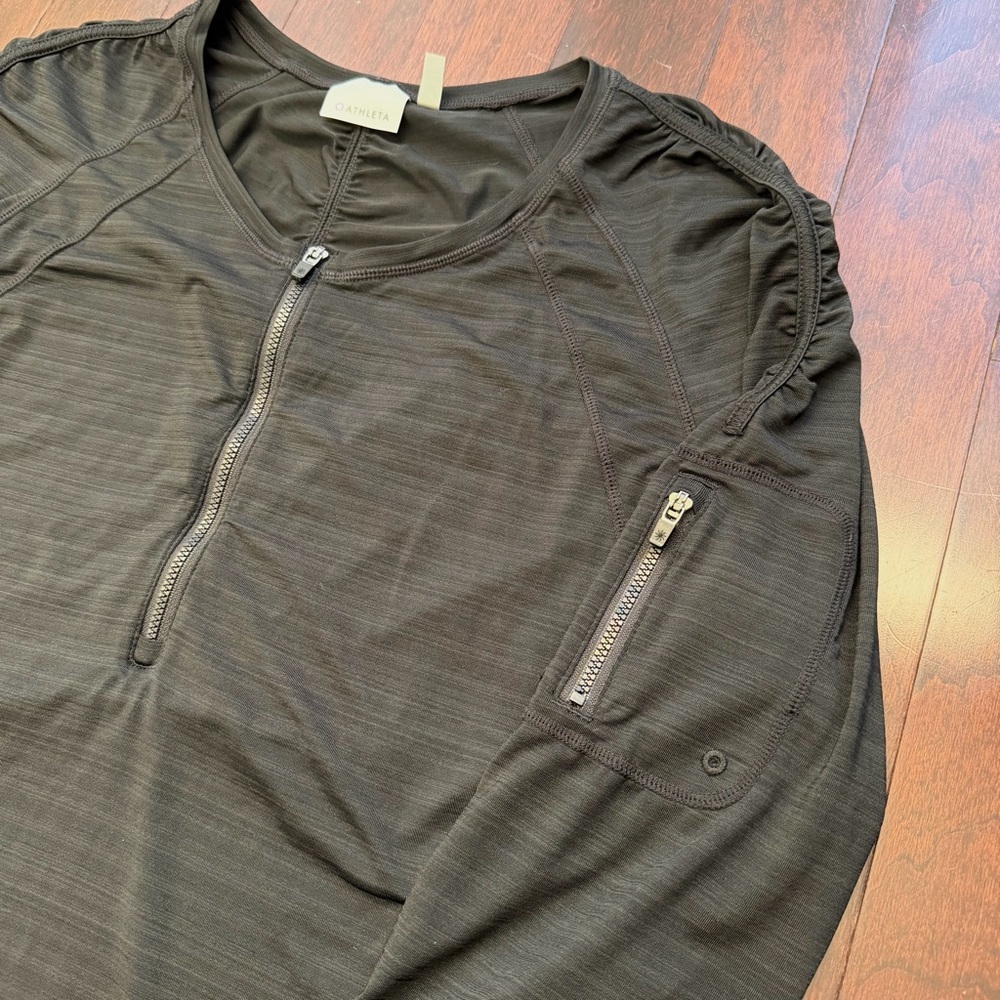 Athleta Women's Pacifica UPF Long Sleeve Size 2X XXL Pullover 1/2 Zip Black Gym - Picture 2 of 10